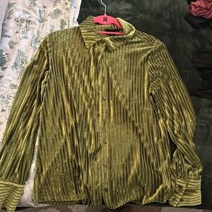 House Of Harlow Green Velvet Striped